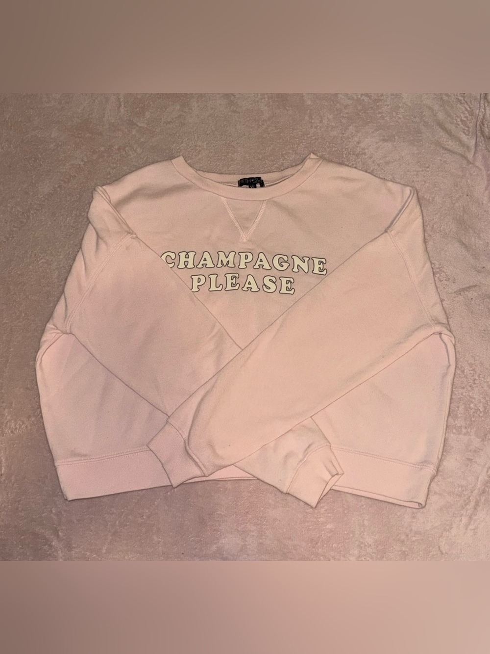 Fifth Sun “Champagne Please” Pink Crewneck Sweatshirt | Cute Cozy🥂🎀
